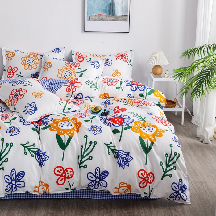 91家纺网 家纺一手货源 找家纺 米粒 2021新款芦荟棉套件 一路向阳