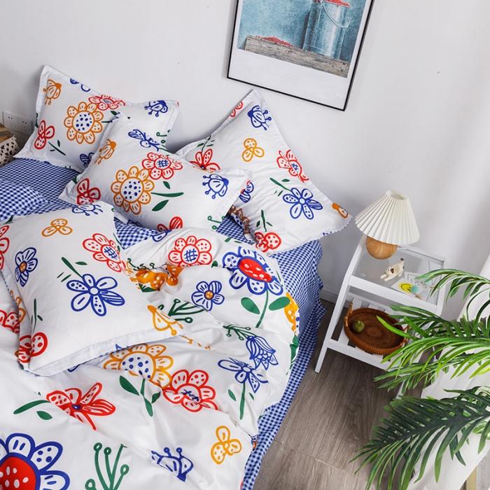 91家纺网 家纺一手货源 找家纺 米粒 2021新款芦荟棉套件 一路向阳