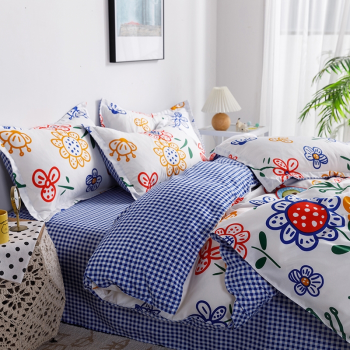 91家纺网 家纺一手货源 找家纺 米粒 2021新款芦荟棉套件 一路向阳