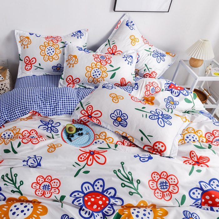 91家纺网 家纺一手货源 找家纺 米粒 2021新款芦荟棉套件 一路向阳