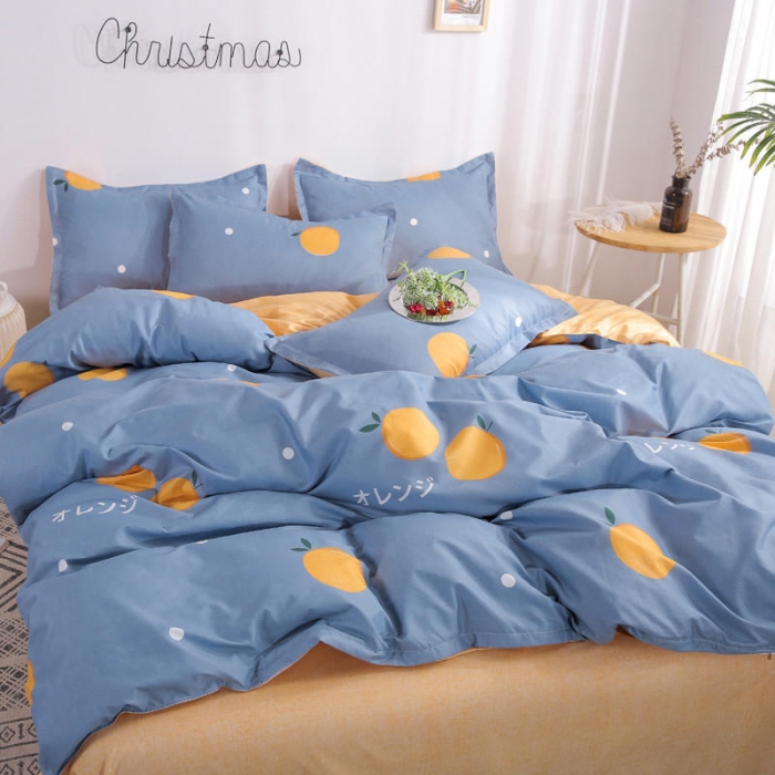 91家纺网 家纺一手货源 找家纺 米粒 芦荟棉四件套 橙心橙意