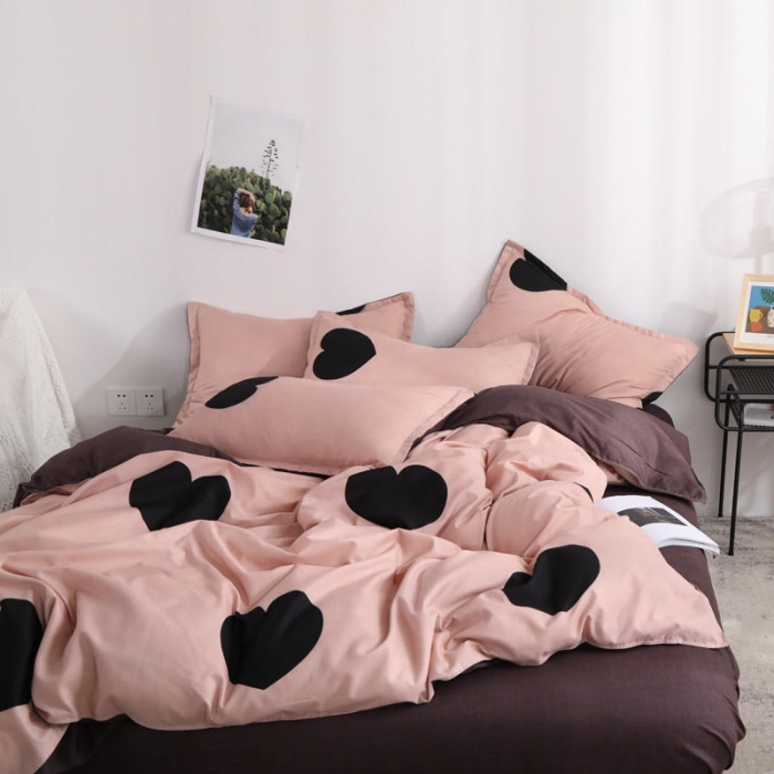 91家纺网 家纺一手货源 找家纺 米粒 芦荟棉四件套 大比心