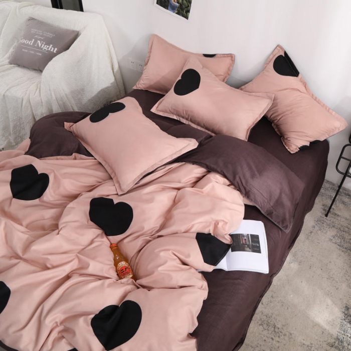 91家纺网 家纺一手货源 找家纺 米粒 芦荟棉四件套 大比心