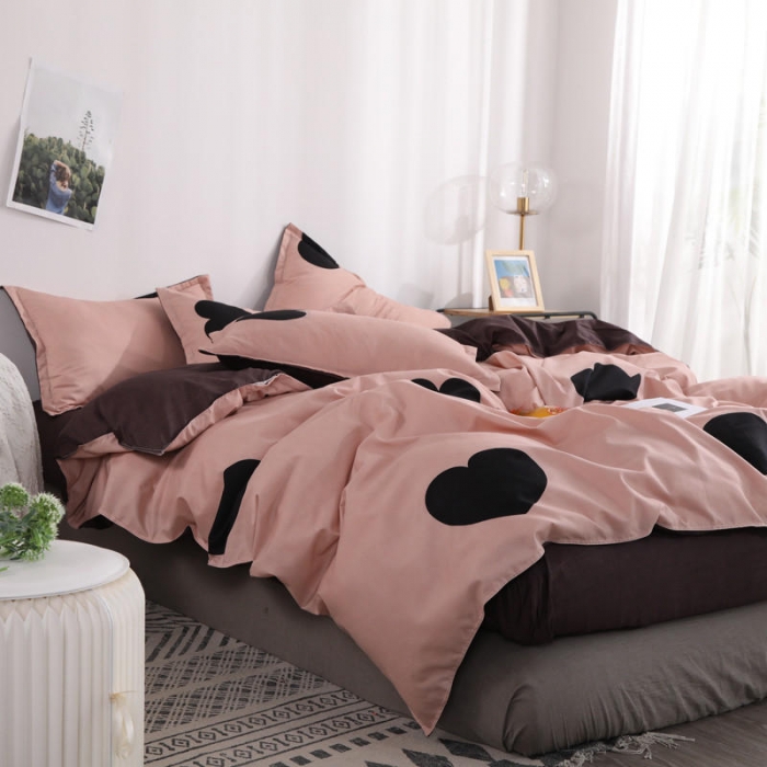 91家纺网 家纺一手货源 找家纺 米粒 芦荟棉四件套 大比心