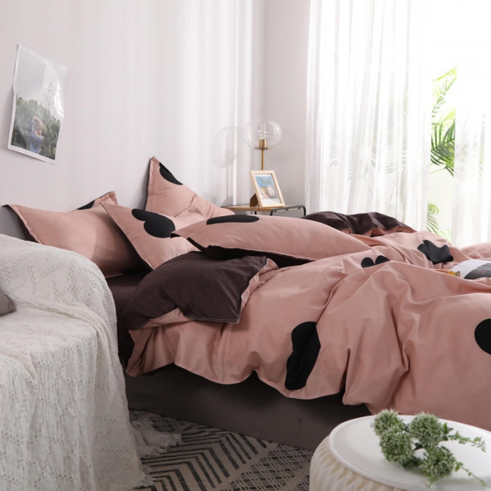 91家纺网 家纺一手货源 找家纺 米粒 芦荟棉四件套 大比心