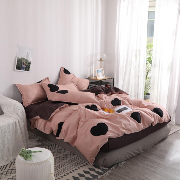 91家纺网 家纺一手货源 找家纺 米粒 芦荟棉四件套 大比心