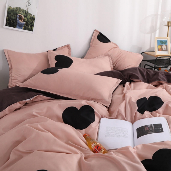 91家纺网 家纺一手货源 找家纺 米粒 芦荟棉四件套 大比心