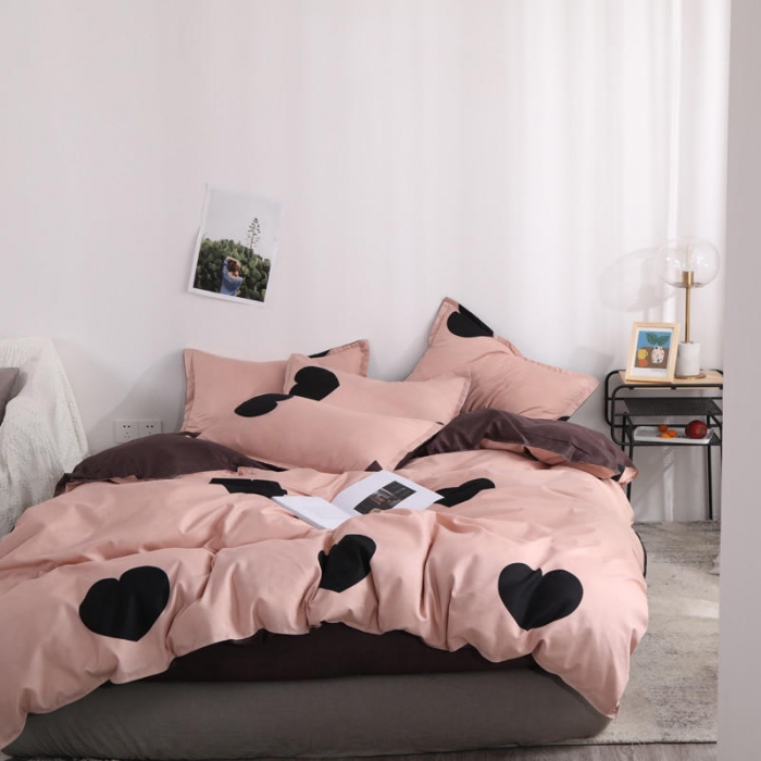 91家纺网 家纺一手货源 找家纺 米粒 芦荟棉四件套 大比心