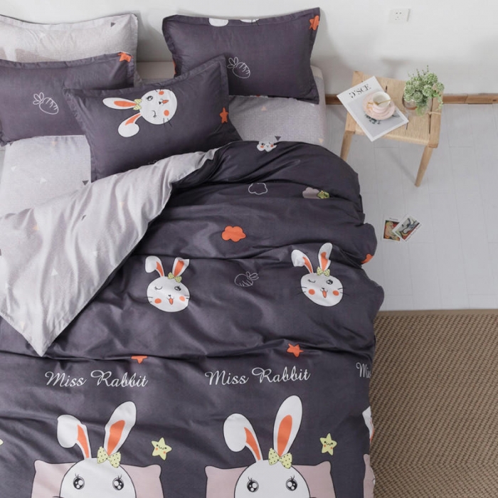 91家纺网 家纺一手货源 找家纺 米粒 芦荟棉四件套 兔小美