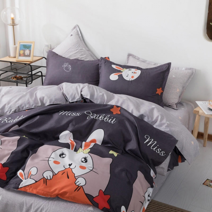 91家纺网 家纺一手货源 找家纺 米粒 芦荟棉四件套 兔小美