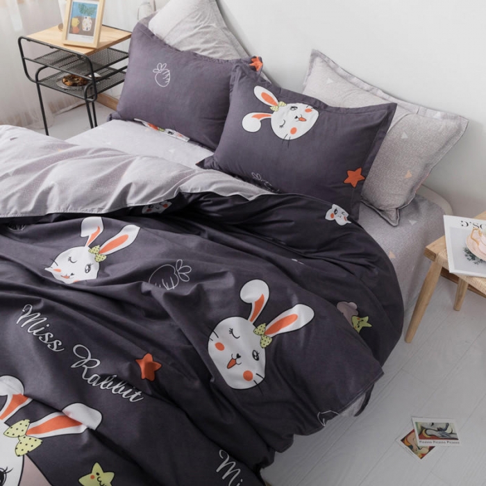 91家纺网 家纺一手货源 找家纺 米粒 芦荟棉四件套 兔小美