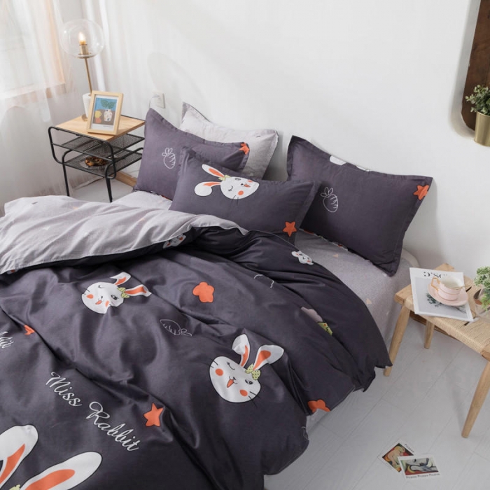 91家纺网 家纺一手货源 找家纺 米粒 芦荟棉四件套 兔小美