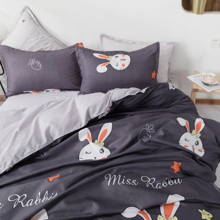 91家纺网 家纺一手货源 找家纺 米粒 芦荟棉四件套 兔小美