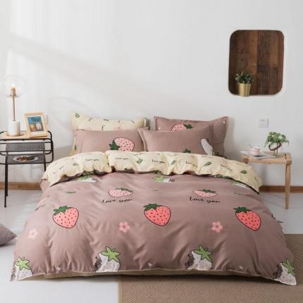 91家纺网 家纺一手货源 找家纺 米粒 芦荟棉四件套 小草莓