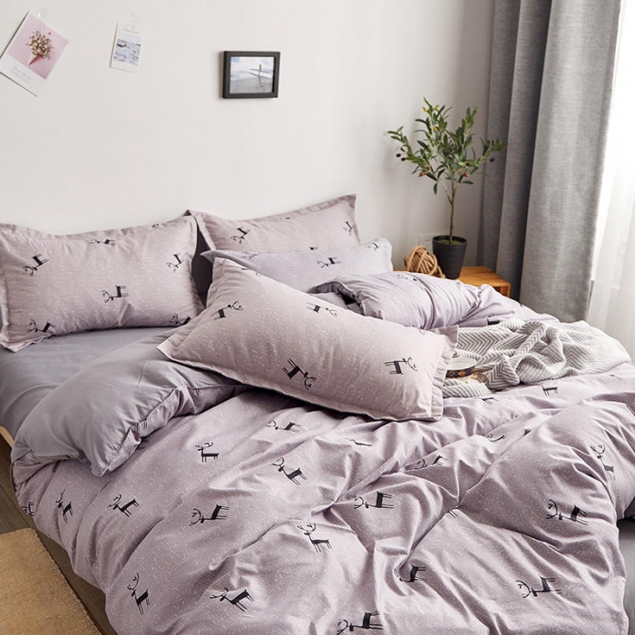 91家纺网 家纺一手货源 找家纺 米粒 芦荟棉四件套 小鹿庄园