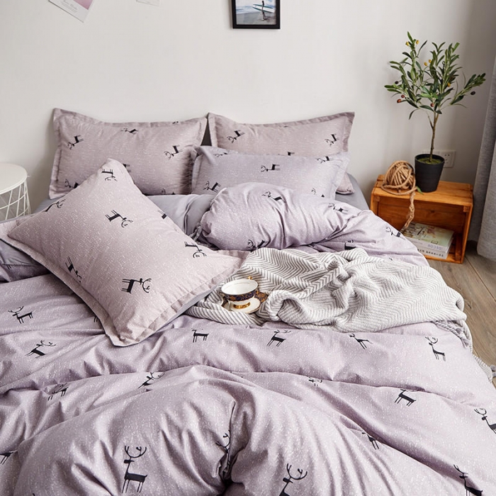 91家纺网 家纺一手货源 找家纺 米粒 芦荟棉四件套 小鹿庄园