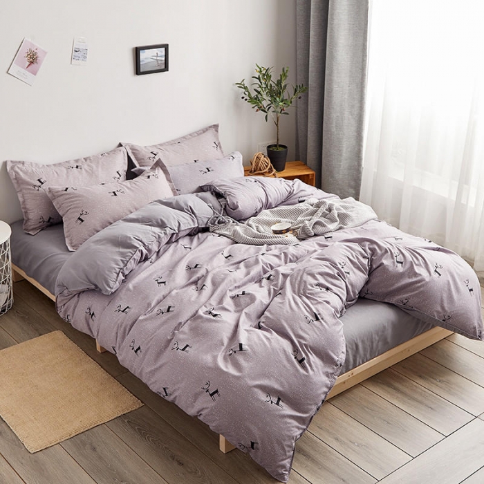 91家纺网 家纺一手货源 找家纺 米粒 芦荟棉四件套 小鹿庄园