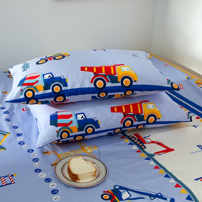 91家纺网 家纺一手货源 找家纺 感遇 2020新款ins全棉简约北欧风四件套 工程车