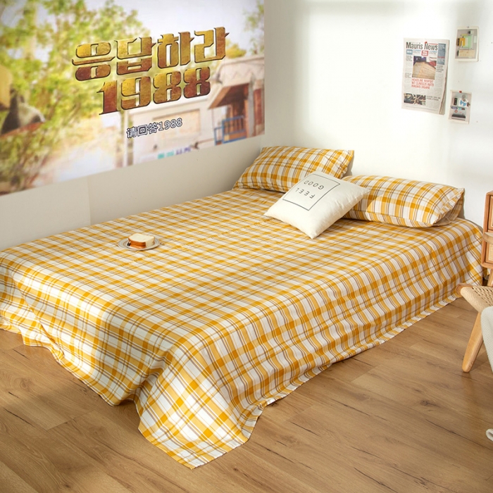 91家纺网 家纺一手货源 找家纺 感遇 2020新款ins全棉简约北欧风四件套 香橙