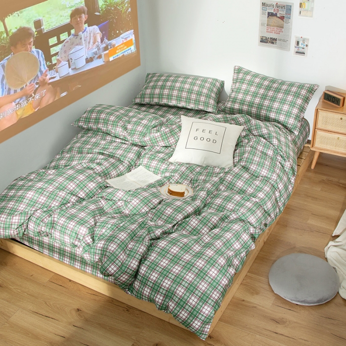 91家纺网 家纺一手货源 找家纺 感遇 2020新款ins全棉简约北欧风四件套 原野