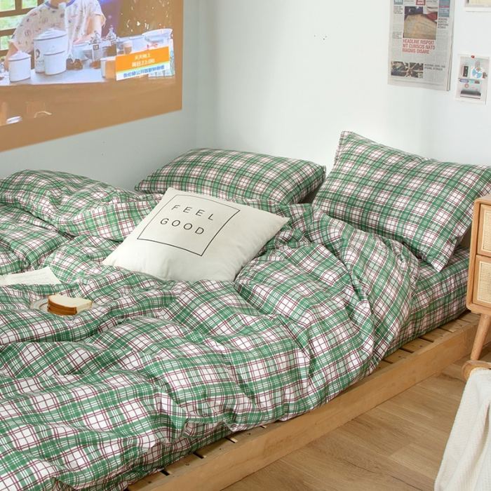 91家纺网 家纺一手货源 找家纺 感遇 2020新款ins全棉简约北欧风四件套 原野