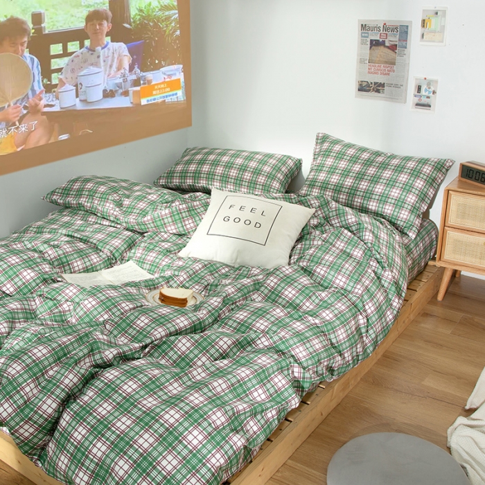 91家纺网 家纺一手货源 找家纺 感遇 2020新款ins全棉简约北欧风四件套 原野