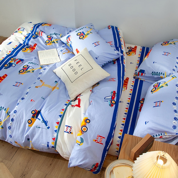 91家纺网 家纺一手货源 找家纺 感遇 2020新款ins全棉简约北欧风单被套 工程车