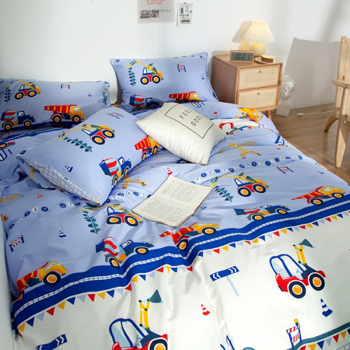 91家纺网 家纺一手货源 找家纺 感遇 2020新款ins全棉简约北欧风单被套 工程车