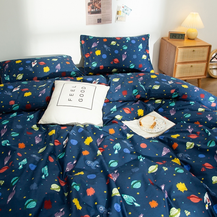 91家纺网 家纺一手货源 找家纺 感遇 2020新款ins全棉简约北欧风单被套 太空探险