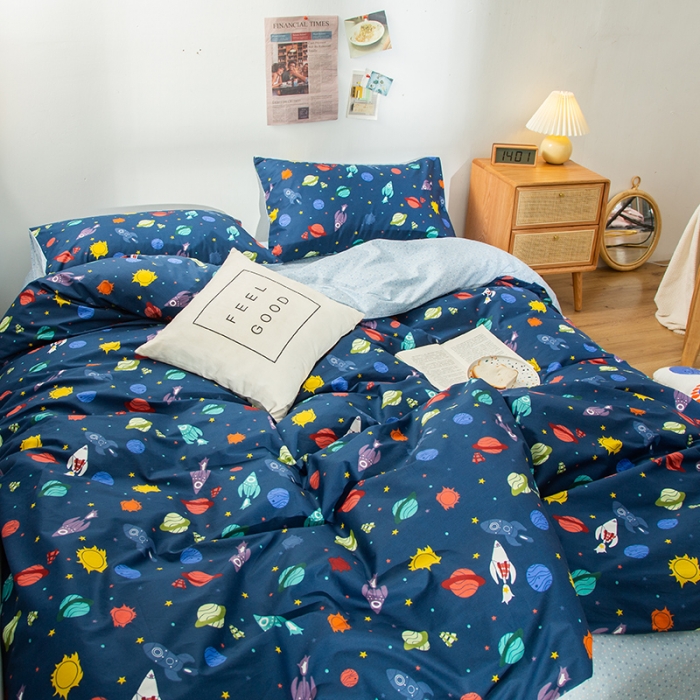 91家纺网 家纺一手货源 找家纺 感遇 2020新款ins全棉简约北欧风单被套 太空之旅