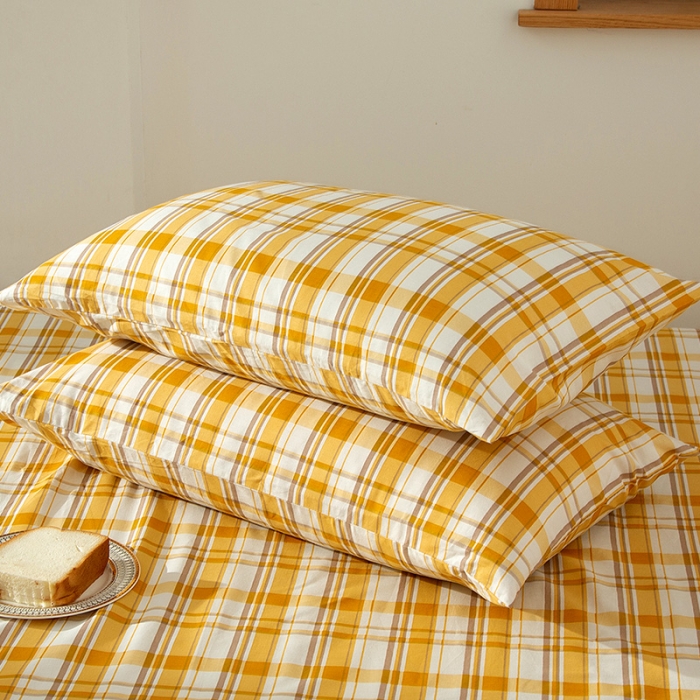 91家纺网 家纺一手货源 找家纺 感遇 2020新款ins全棉简约北欧风单被套 香橙