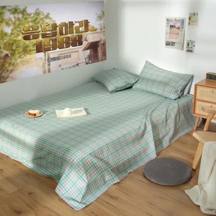 91家纺网 家纺一手货源 找家纺 感遇 2020新款ins全棉简约北欧风单床单抹茶