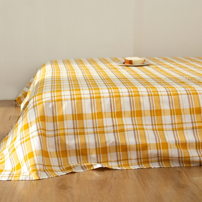 91家纺网 家纺一手货源 找家纺 感遇 2020新款ins全棉简约北欧风单床单香橙