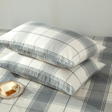 91家纺网 家纺一手货源 找家纺 感遇 2020新款ins全棉简约北欧风单枕套一只灰白格子