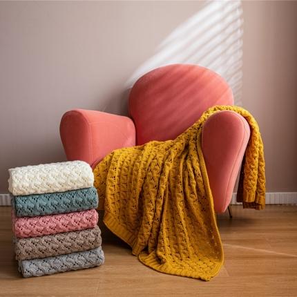 91家纺网 家纺一手货源 找家纺 暖绵绵 新款针织毯子线毯洛尔斯系列 麻灰