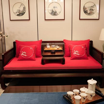 91家纺网 家纺一手货源 找家纺 美优兰 2020新中式沙发垫 沙发垫没有现货 平织红