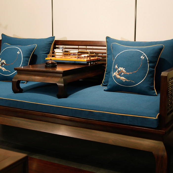 91家纺网 家纺一手货源 找家纺 美优兰 2020新中式沙发垫 沙发垫没有现货 平织蓝