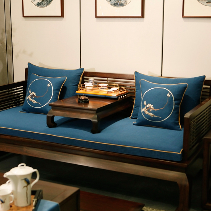 91家纺网 家纺一手货源 找家纺 美优兰 2020新中式沙发垫 沙发垫没有现货 平织蓝