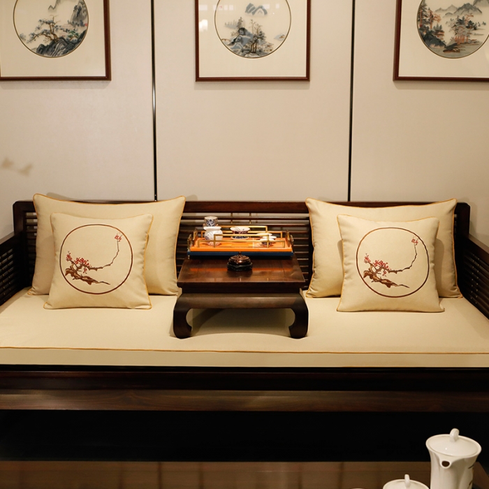 91家纺网 家纺一手货源 找家纺 美优兰 2020新中式沙发垫 沙发垫没有现货 平织米白