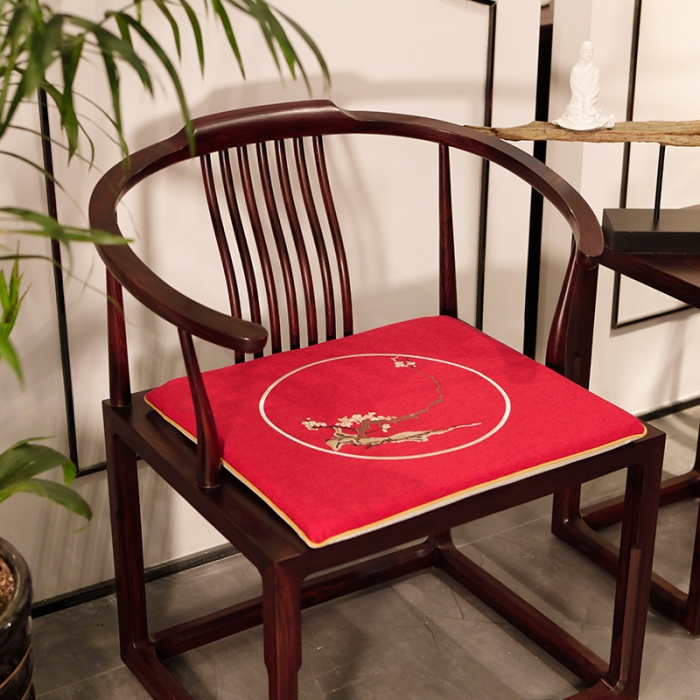 91家纺网 家纺一手货源 找家纺 美优兰 2020新中式椅垫 花枝俏红