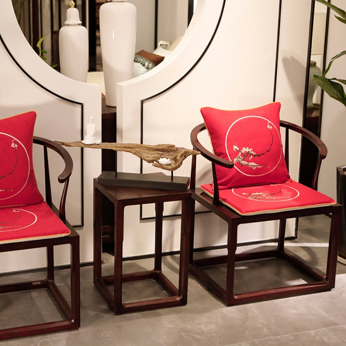 91家纺网 家纺一手货源 找家纺 美优兰 2020新中式椅垫 花枝俏红