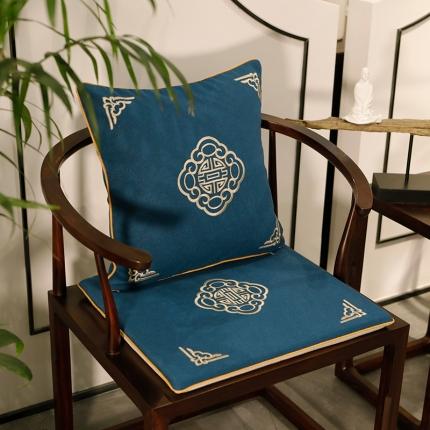 91家纺网 家纺一手货源 找家纺 美优兰 2020新中式椅垫 悦轩阁蓝