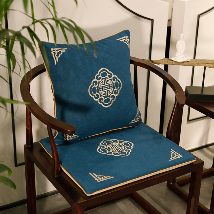 91家纺网 家纺一手货源 找家纺 美优兰 2020新中式椅垫 悦轩阁蓝