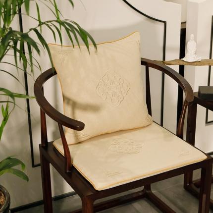 91家纺网 家纺一手货源 找家纺 美优兰 2020新中式椅垫 悦轩阁米白