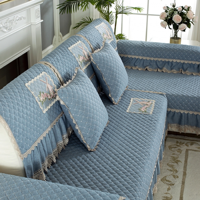 91家纺网 家纺一手货源 找家纺 共鸣沙发垫 2020新款沙发垫童话屋系列 童话屋蓝