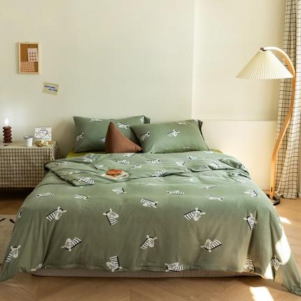 91家纺网 家纺一手货源 找家纺 风向标家纺 2020新款第一季印花针织天竺棉四件套 斑马