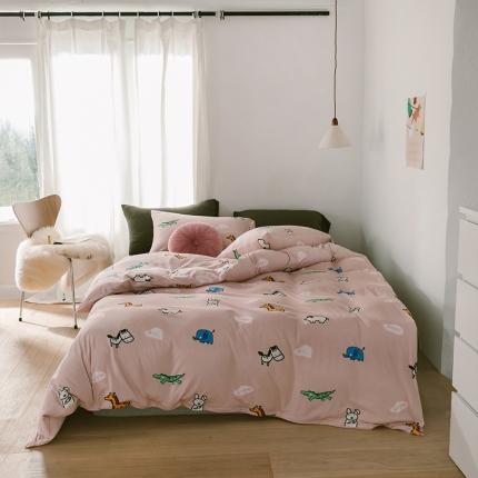 91家纺网 家纺一手货源 找家纺 风向标家纺 2020新款第一季印花针织天竺棉四件套 萌宠