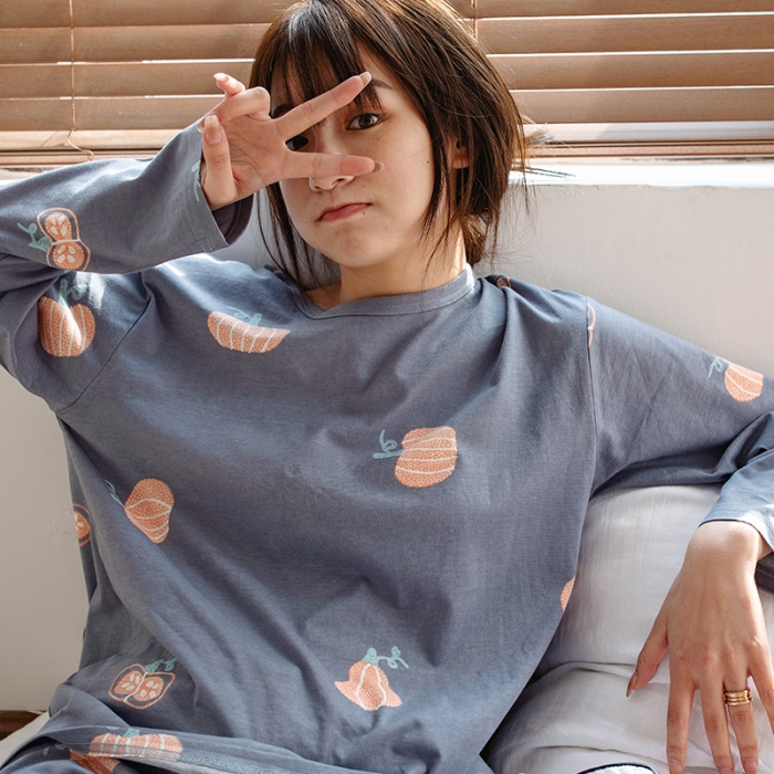 91家纺网 家纺一手货源 找家纺 风向标家纺 2020新款针织印花家居服 南瓜-套装