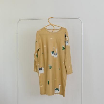 风向标家纺 2020新款针织印花家居服 羊驼-睡裙