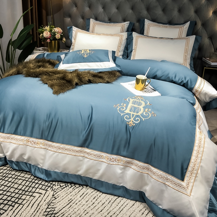 91家纺网 家纺一手货源 找家纺 （总）安妮家居 2020新款TB大牌风贡缎全棉四件套影棚图